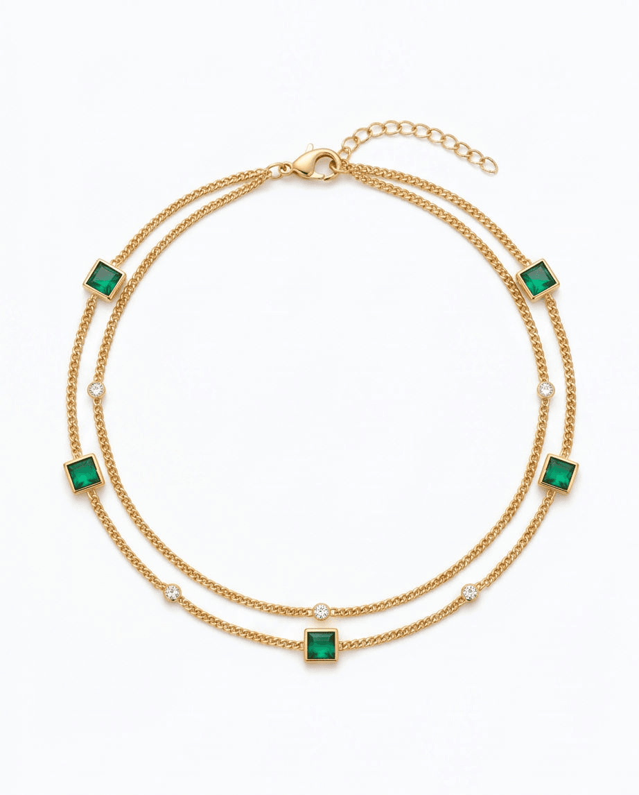 The Vert Luxe Layered Anklet