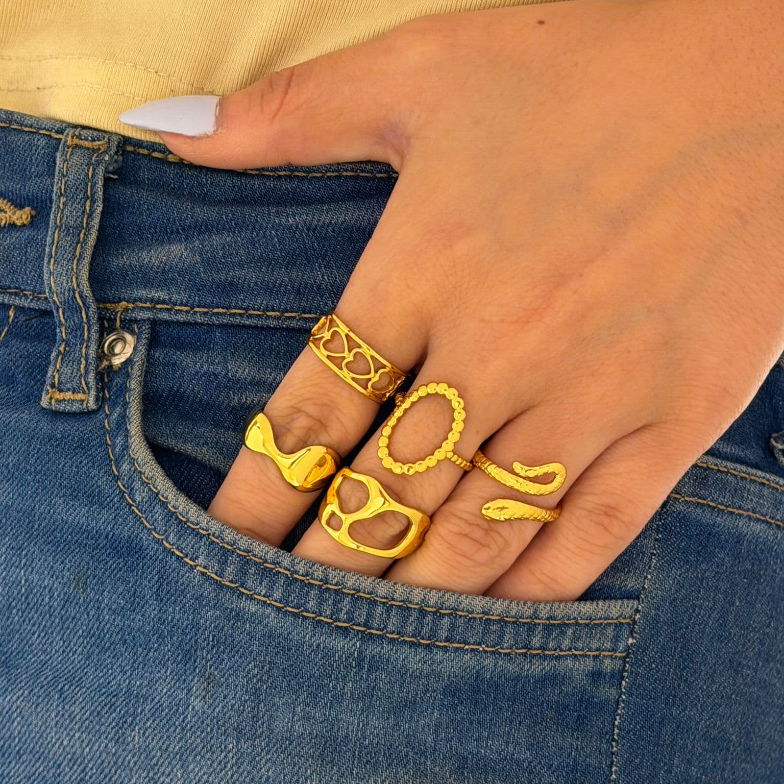 Sculpt Ring Stack ( 5pcs )