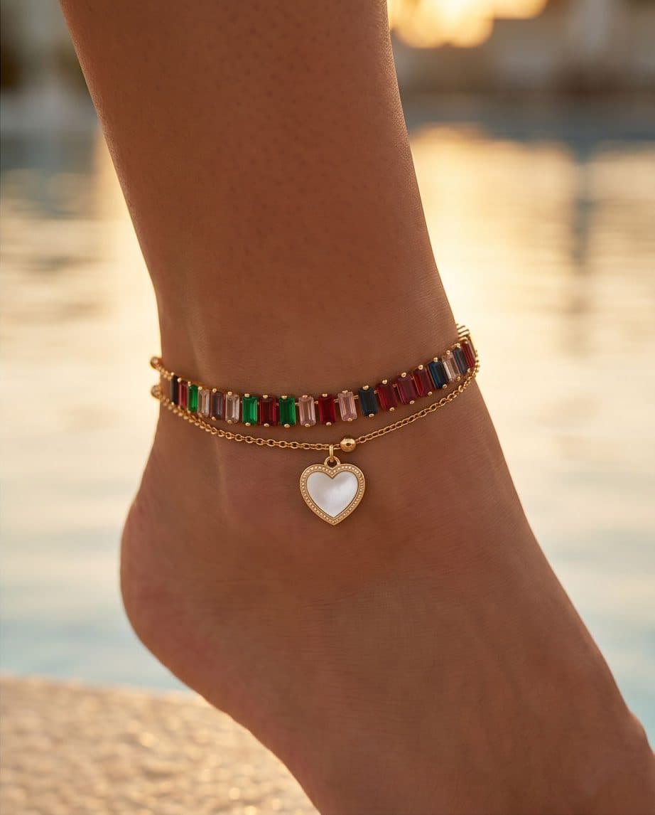 Heart anklet